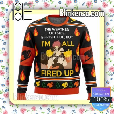 Fairy Tail Natsu All Fired Up Manga Anime Christmas Jumper