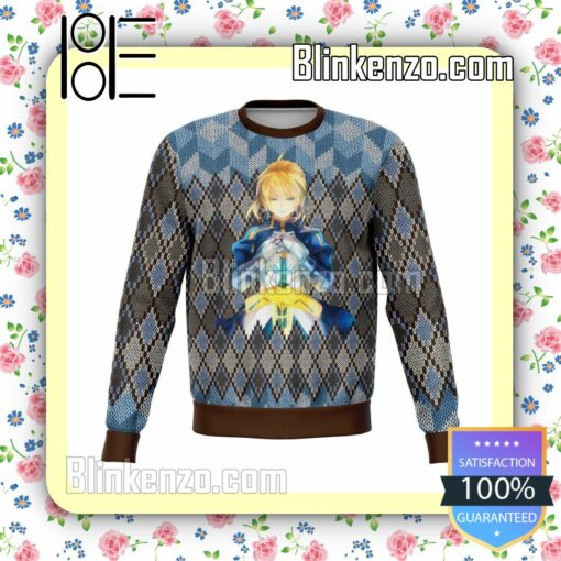 Fate Zero Saber Manga Anime Christmas Jumper