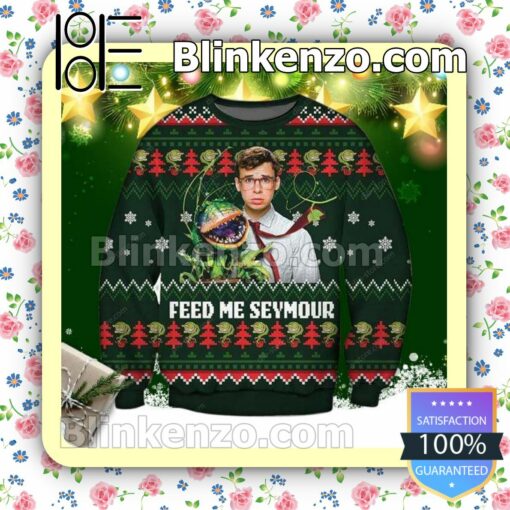 Feed Me Seymour Little Shop Of Horrors Horror Movie Holiday Christmas Sweatshirts