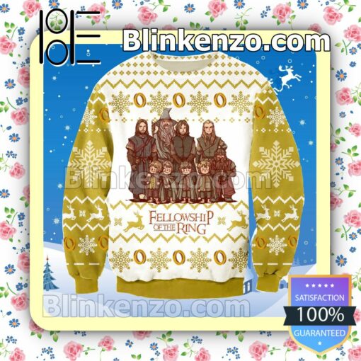Fellowship Lord Of The Rings Characters Snowflake Christmas Jumpers