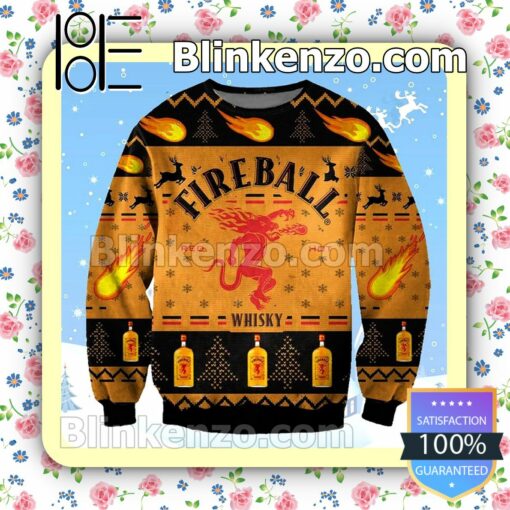 Fireball Cinnamon Whiskey Holiday Christmas Sweatshirts