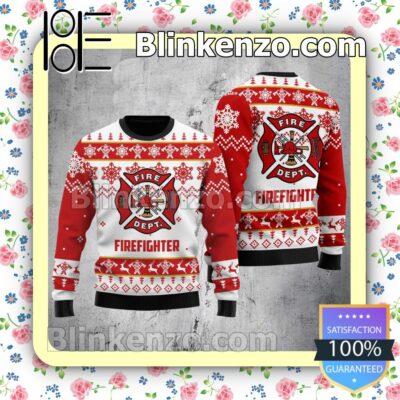 Firefighter Department Logo Holiday Christmas Sweatshirts