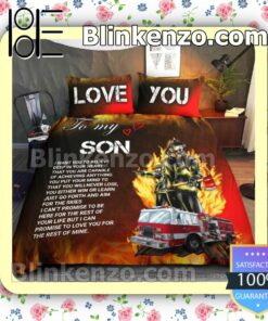 Firefighter Love You To My Son Bedding Set Queen Full