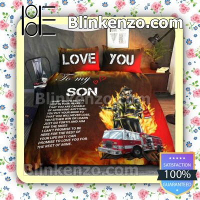 Firefighter Love You To My Son Bedding Set Queen Full