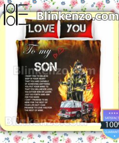 Firefighter Love You To My Son Bedding Set Queen Full a