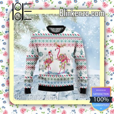 Flamingo Christmas Reunion Knitted Christmas Jumper