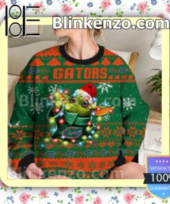 Florida Gators Yoda The Mandalorian Christmas Lights NCAA Sweatshirts b