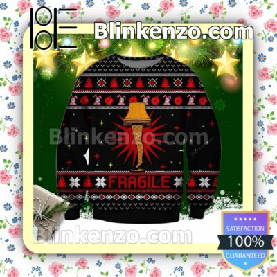 Fragile Sting Leg Lamp Holiday Christmas Sweatshirts