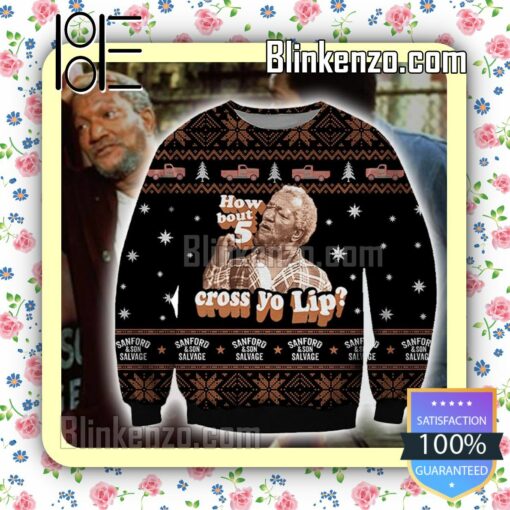 Fred G. Sanford Sanford And Son How Bout 5 Cross Yo Lip  Christmas Jumper