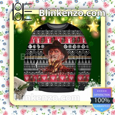 Freddy Krueger A Nightmare On Elm Street Horror Movie Poster Holiday Christmas Sweatshirts