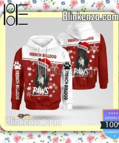 French Bulldog Santa Paws Is Coming To Town Christmas Hoodie Jacket