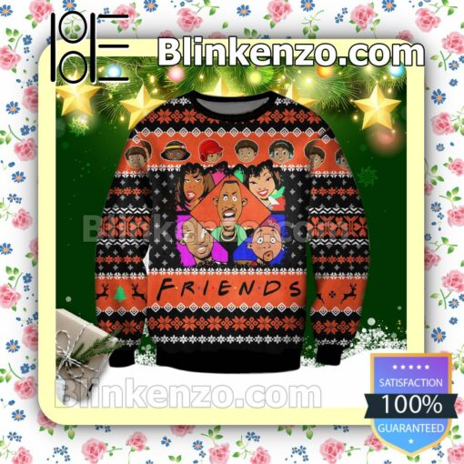 Friends TV Series Animated Characters Holiday Christmas Sweatshirts