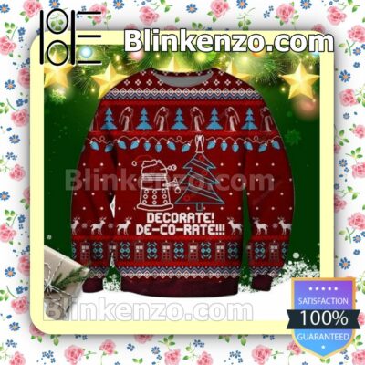 Funny Daleks Decorate Doctor Who Holiday Christmas Sweatshirts