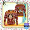 Funny Luffy One Piece Anime Knitted Christmas Jumper