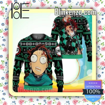 Funny Tanjiro Demon Slayer Anime Knitted Christmas Jumper