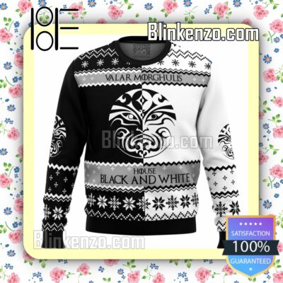 Game Of Thrones House Black And White Knitted Christmas Jumper