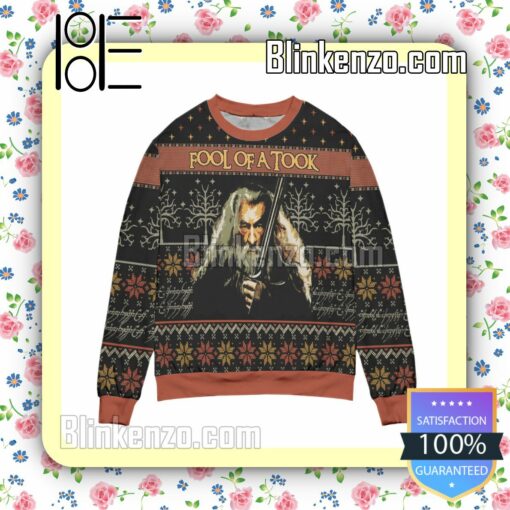 Gandalf Lord Of The Rings Fool Of A Took Snowflake Christmas Jumpers