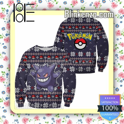 Gengar Pokemon Knitted Christmas Jumper