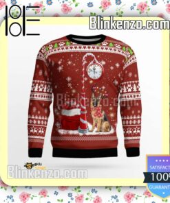 German Shepherd Clock Christmas Sweatshirts a