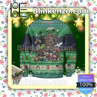 Ghibli Studio Characters Poster Holiday Christmas Sweatshirts