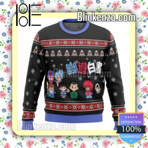 Ghost Fighter Yu Yu Hakusho Chibis Premium Manga Anime Christmas Jumper