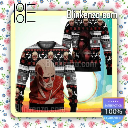 Giant Titan Attack On Titan Anime Xmas Gifts Knitted Christmas Jumper