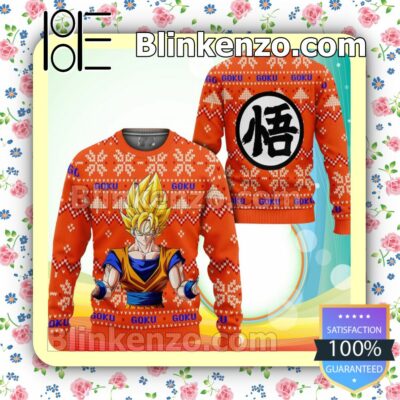 Goku Super Saiyan Dragon Ball Z Manga Anime Holiday Christmas Sweatshirts