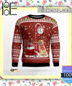 Golden Retriever Clock Christmas Sweatshirts a