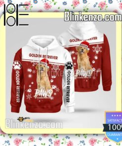 Golden Retriever Santa Paws Is Coming To Town Christmas Hoodie Jacket