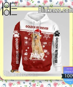Golden Retriever Santa Paws Is Coming To Town Christmas Hoodie Jacket a