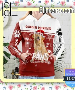 Golden Retriever Santa Paws Is Coming To Town Christmas Hoodie Jacket b