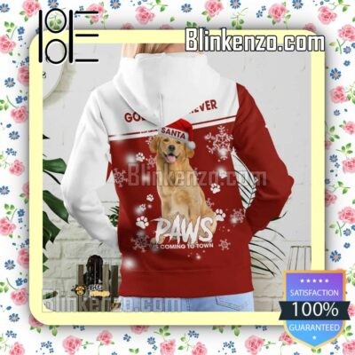 Golden Retriever Santa Paws Is Coming To Town Christmas Hoodie Jacket c