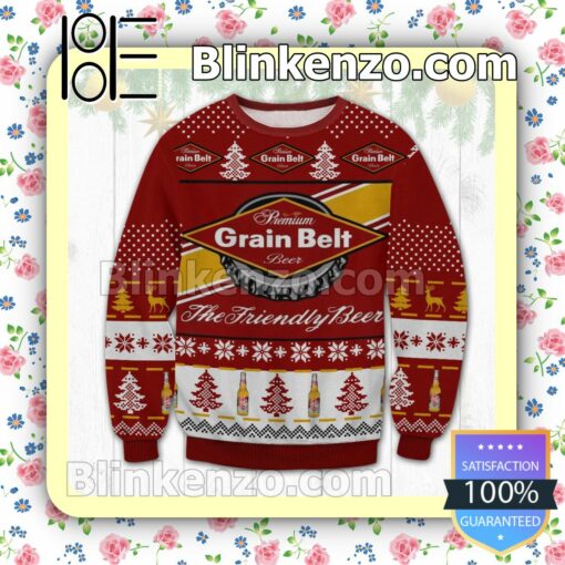 Grain Belt Premium The Friendly Beer Logo Pine Tree Christmas Jumpers