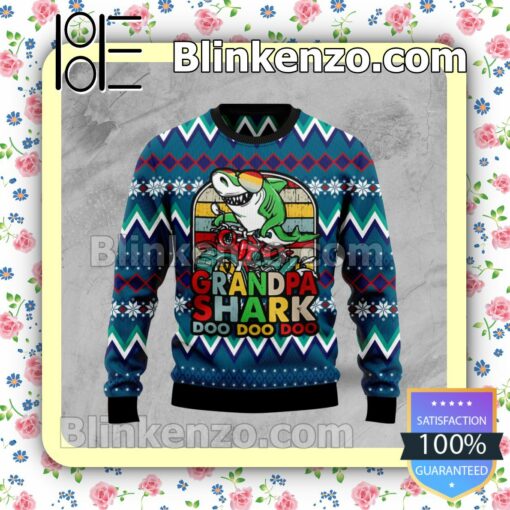 Grandpa Shark Dododo Holiday Christmas Sweatshirts