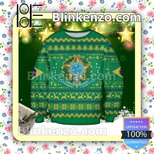 Green Brazil Holiday Christmas Sweatshirts
