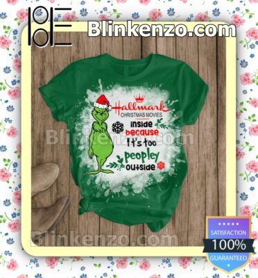 Grinch Hallmark Christmas Movies Inside Because It's Too Peopley Outside Pajama Sleep Sets a