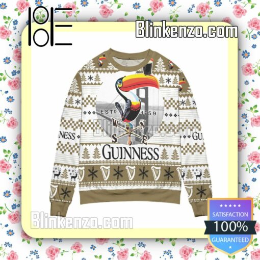 Guinness Beer Logo Checkered Pattern Claus Christmas Jumpers