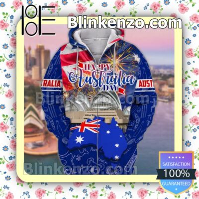 Happy Australia Day Hoodie Jacket Sweatshirts y