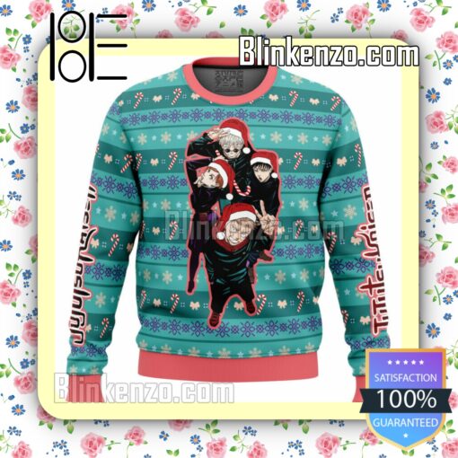 Happy Dub Cast Jujutsu Kaisen Knitted Christmas Jumper