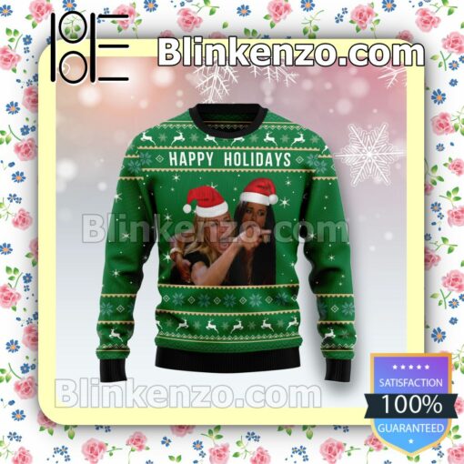 Happy Holiday Cat Woman Meme Holiday Christmas Sweatshirts