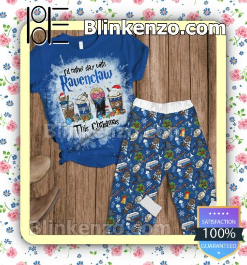 Harry Potter I'd Rather Stay With Ravenclaw This Christmas Pajama Sleep Sets a