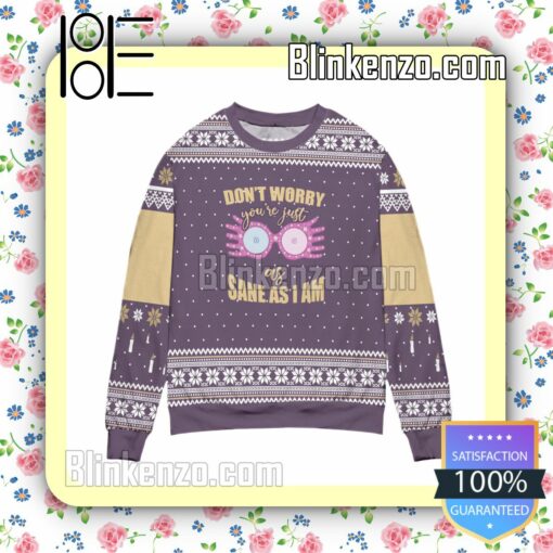 Harry Potter Luna Lovegood Quote You're Just As Sane As I Am Snowflake Christmas Jumpers