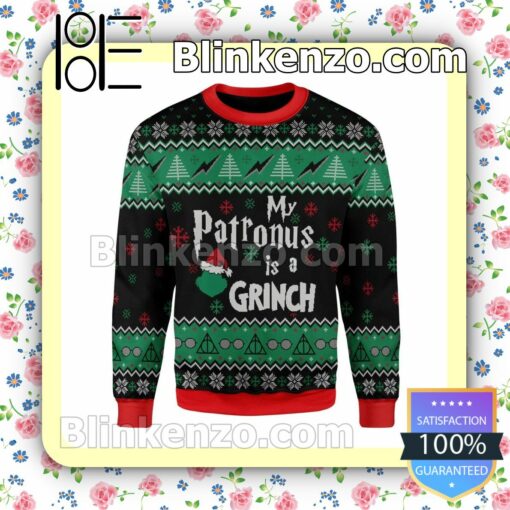 Harry Potter My Patronus Is A Grinch Snowflake Christmas Jumpers