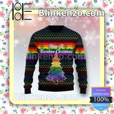 Have A Rainbow Christmas Holiday Christmas Sweatshirts