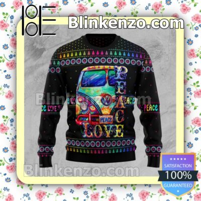 Hippie Peace Love Holiday Christmas Sweatshirts