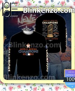 Houston Astros World Series Champions 2022 Team Signatures Black Men Shirts a