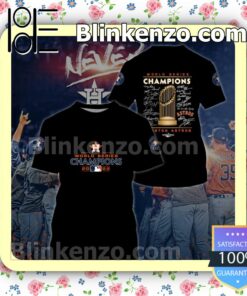 Houston Astros World Series Champions 2022 Team Signatures Black Men Shirts b