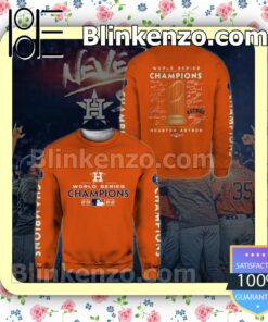 Houston Astros World Series Champions 2022 Team Signatures Orange Men Shirts a