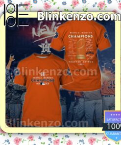 Houston Astros World Series Champions 2022 Team Signatures Orange Men Shirts b