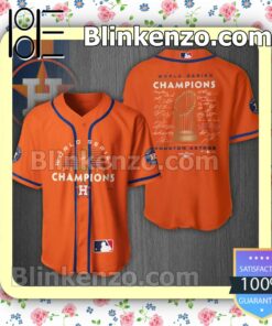 Houston Astros World Series Champions 2022 Team Signatures Orange Nike Men Shirts